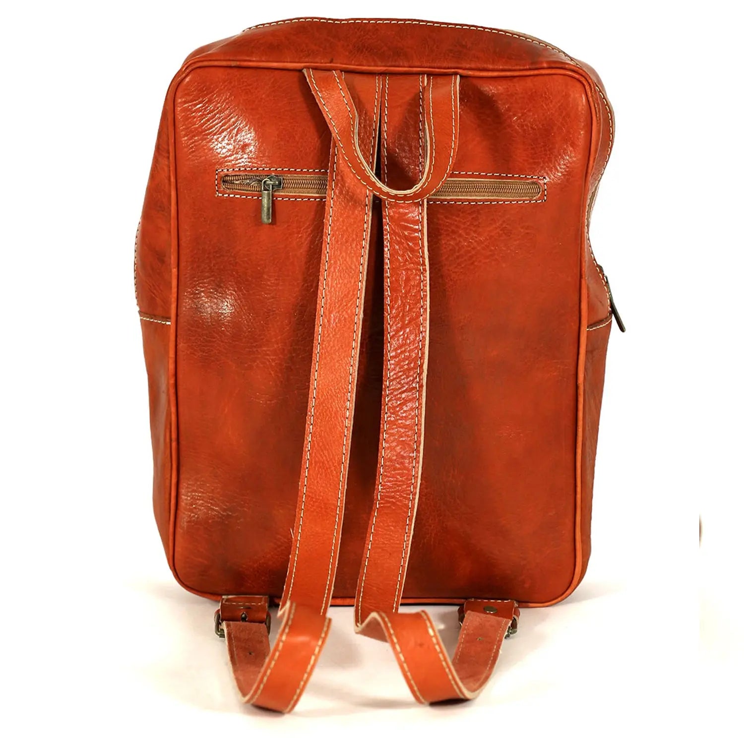 Biyadina Premium Red Handmade Leather Backpack - Classic Style with Timeless Elegance BiyadinaStore