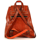 Biyadina Premium Red Handmade Leather Backpack - Vintage Style goods for women BiyadinaStore