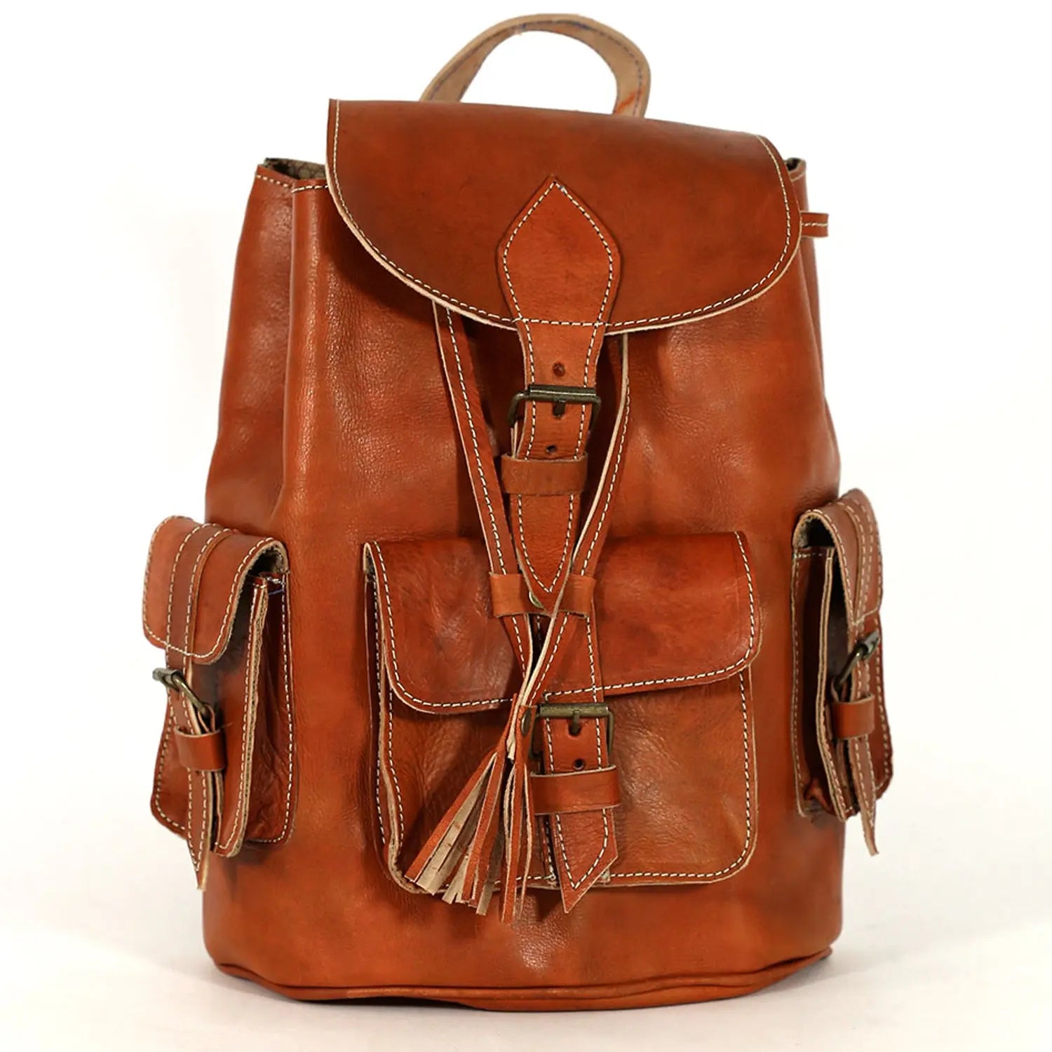 Biyadina Premium Red Handmade Leather Backpack - handmade by our highly expert craftsman Timeless Elegance BiyadinaStore