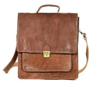 Biyadina Premium Vintage Messenger Leather Bag Handmade Satchel Brown Antique Cowhide Leather BiyadinaStore