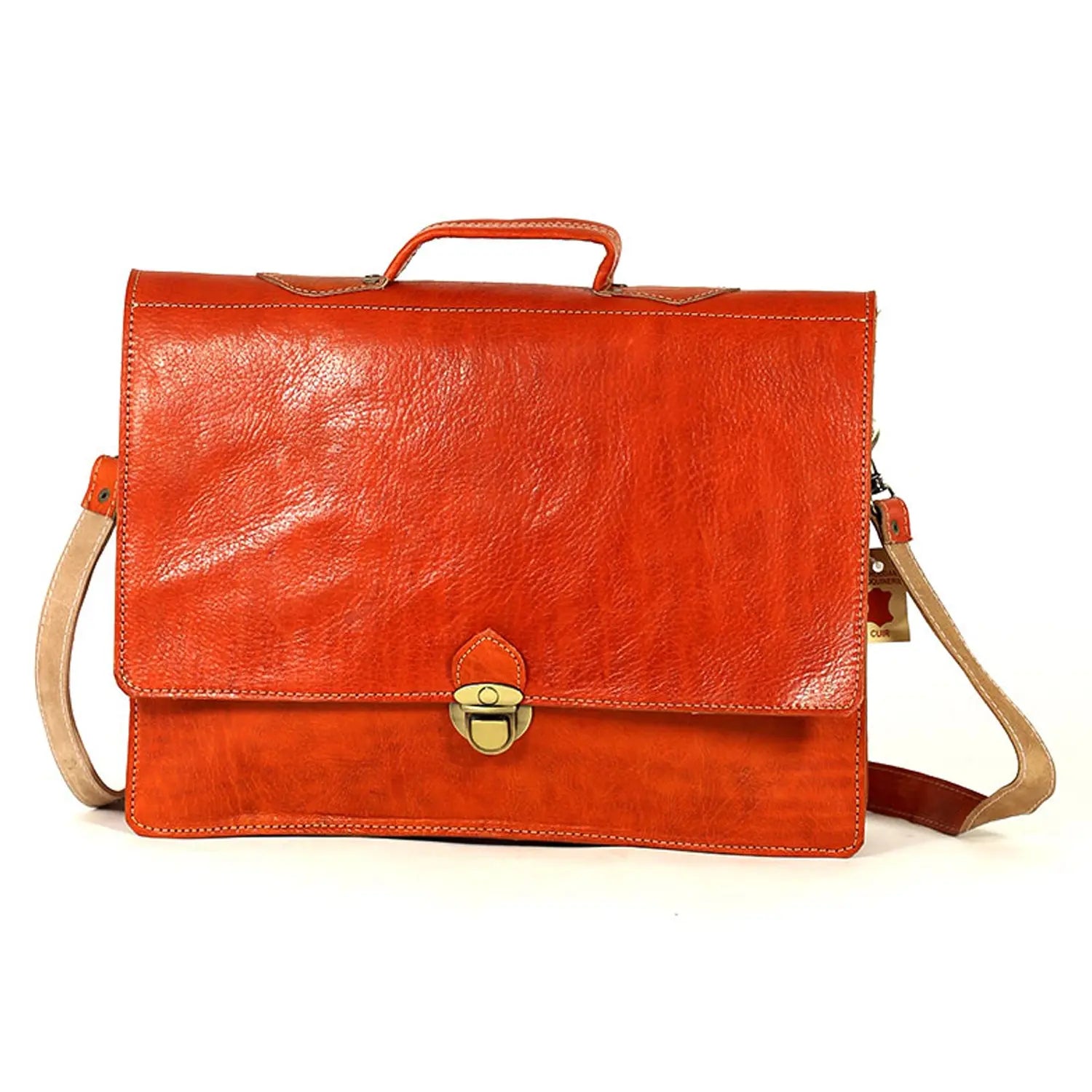 Biyadina Premium Vintage Messenger Leather Bag Handmade Satchel Red by our highly expert craftsman BiyadinaStore