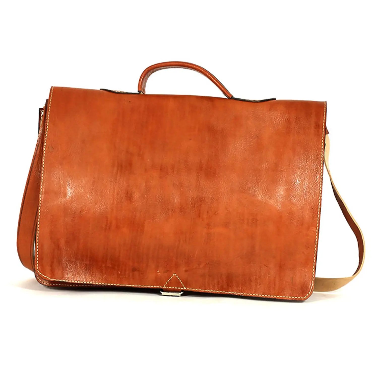 Biyadina Premium Vintage Messenger Leather Bag Handmade Satchel Red craftsman Elegance for Professionals BiyadinaStore