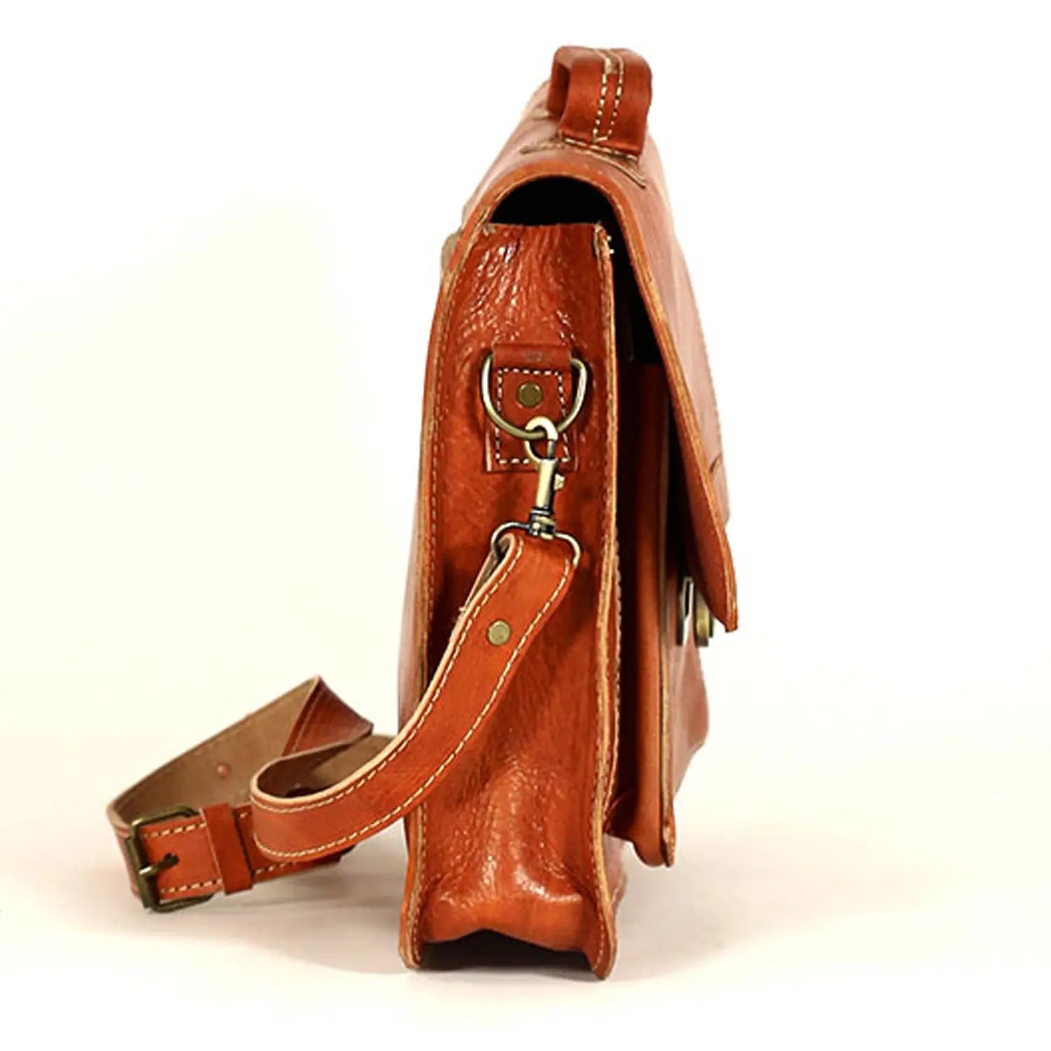 Biyadina Premium Vintage Messenger Leather Bag Handmade Satchel Red highly expert craftsman BiyadinaStore