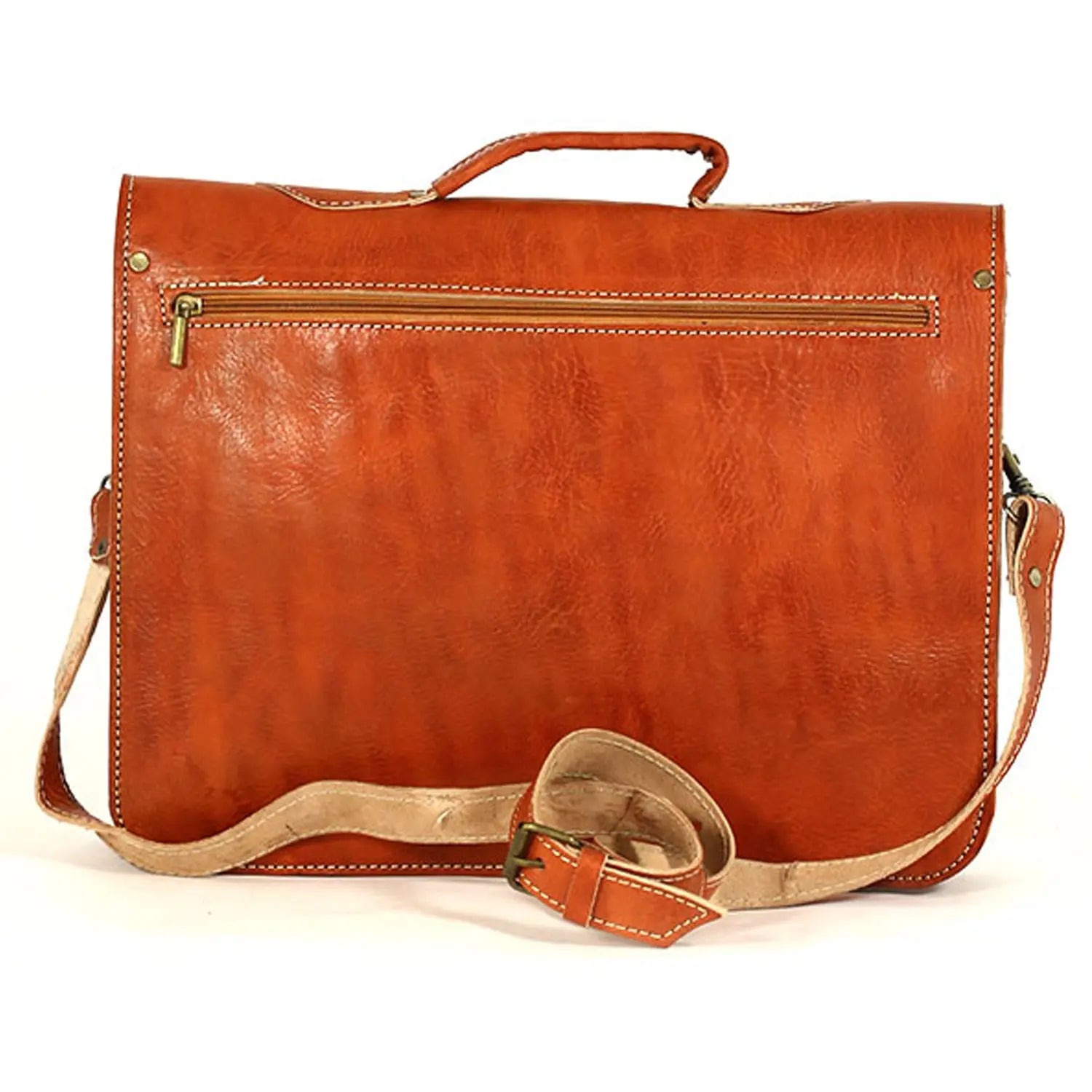 Biyadina Premium Vintage Messenger Leather Bag Handmade Satchel Red highly expert craftsman BiyadinaStore