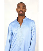 Blue shirt with white dots Biyadina Store