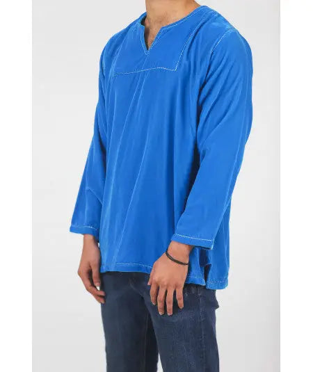 Blue velvet tunic Biyadina Store