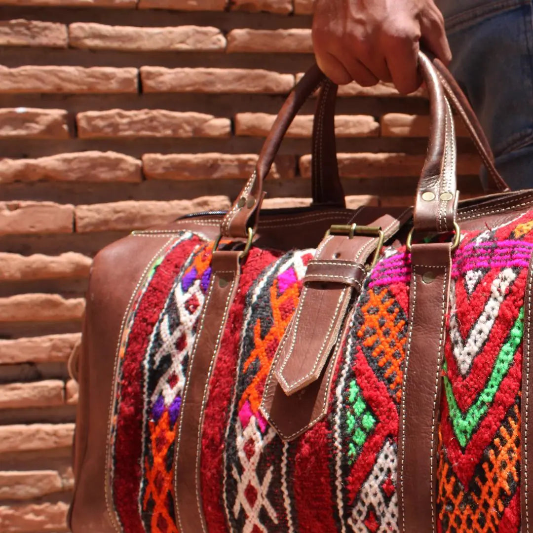 Carpet Travel Bag Made with Kilim Biyadina Store