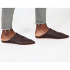 Classic Moroccan Handmade Brown Leather Slippers Biyadina Store