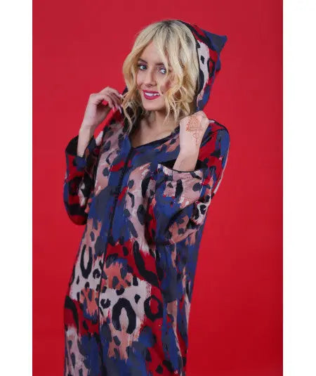 Djellaba printed with black cable Biyadina Store