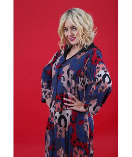 Djellaba printed with black cable Biyadina Store