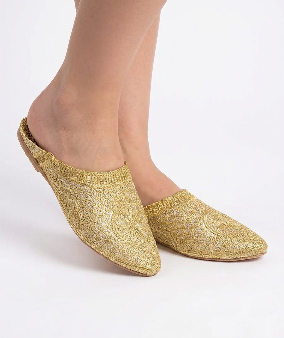 Traditional Moroccan cherbil handmade leather slippers