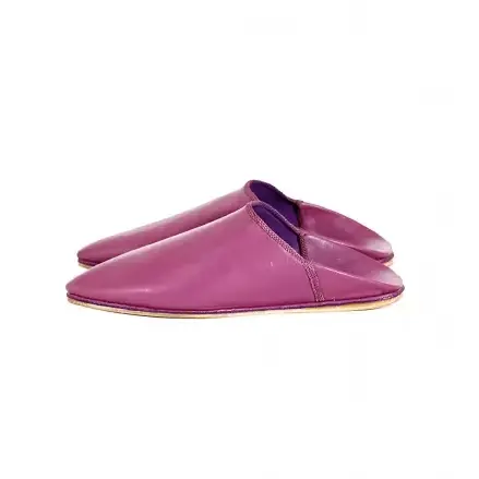 Handmade Moroccan Leather Pink Slippers Biyadina Store