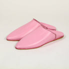 Handmade Moroccan Leather Pink Slippers - Biyadina Store