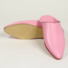 Handmade Moroccan Leather Pink Slippers - Biyadina Store