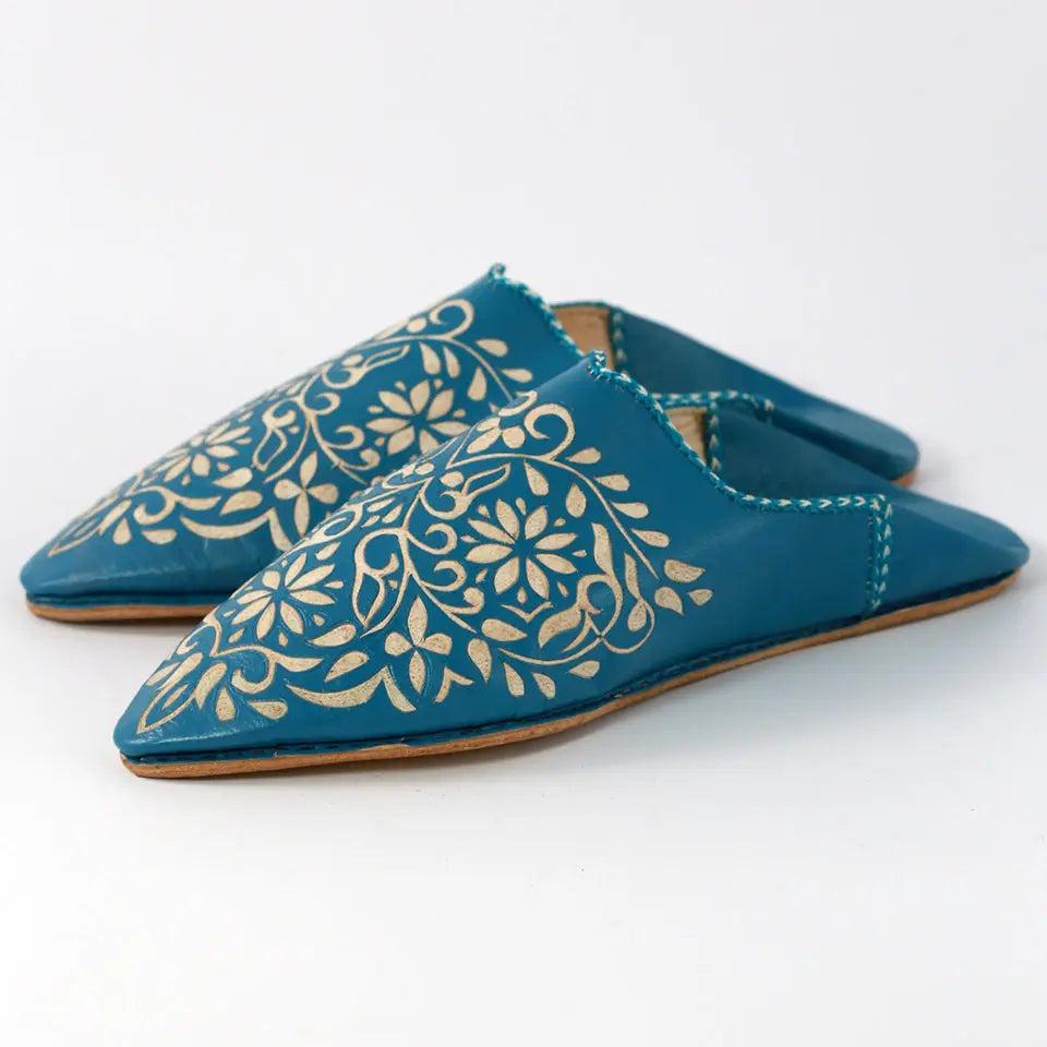 Leather slipper engraved with patterns Biyadina Store