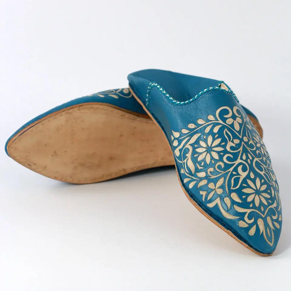 Leather slipper engraved with patterns Biyadina Store