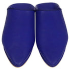 Men's Deco Chochia Blue Moroccan Babouches Leather Slippers Biyadina Store