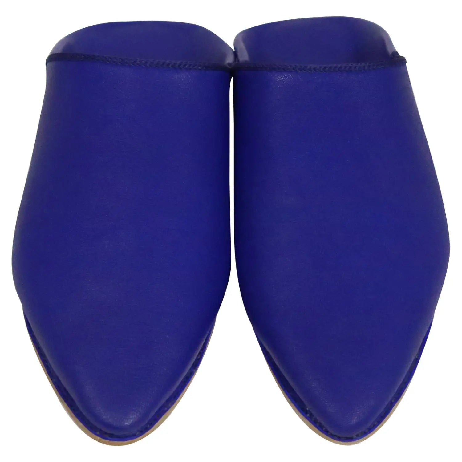 Men's Deco Chochia Blue Moroccan Babouches Leather Slippers Biyadina Store