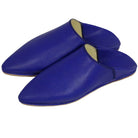 Men's Deco Chochia Blue Moroccan Babouches Leather Slippers Biyadina Store