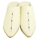 Men's Deco Sarma White Moroccan Babouches Leather Slippers Biyadina Store