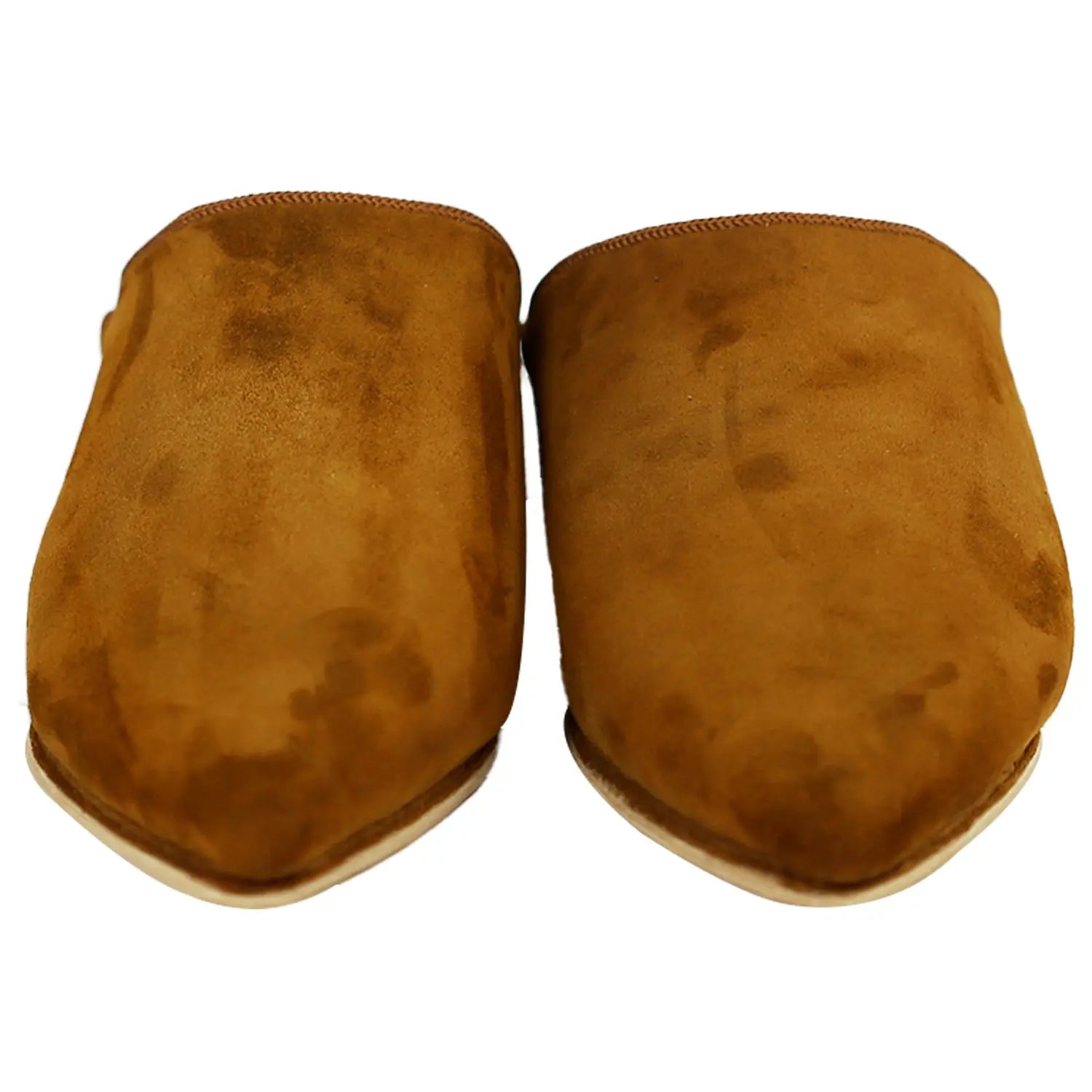 Men's Suede Brown Moroccan Babouches Leather Slippers Biyadina Store