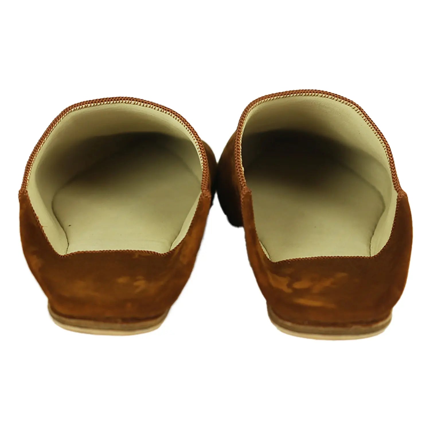 Men's Suede Brown Moroccan Babouches Leather Slippers Biyadina Store