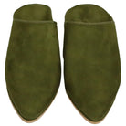 Men's Suede Green Moroccan Babouches Leather Slippers Biyadina Store