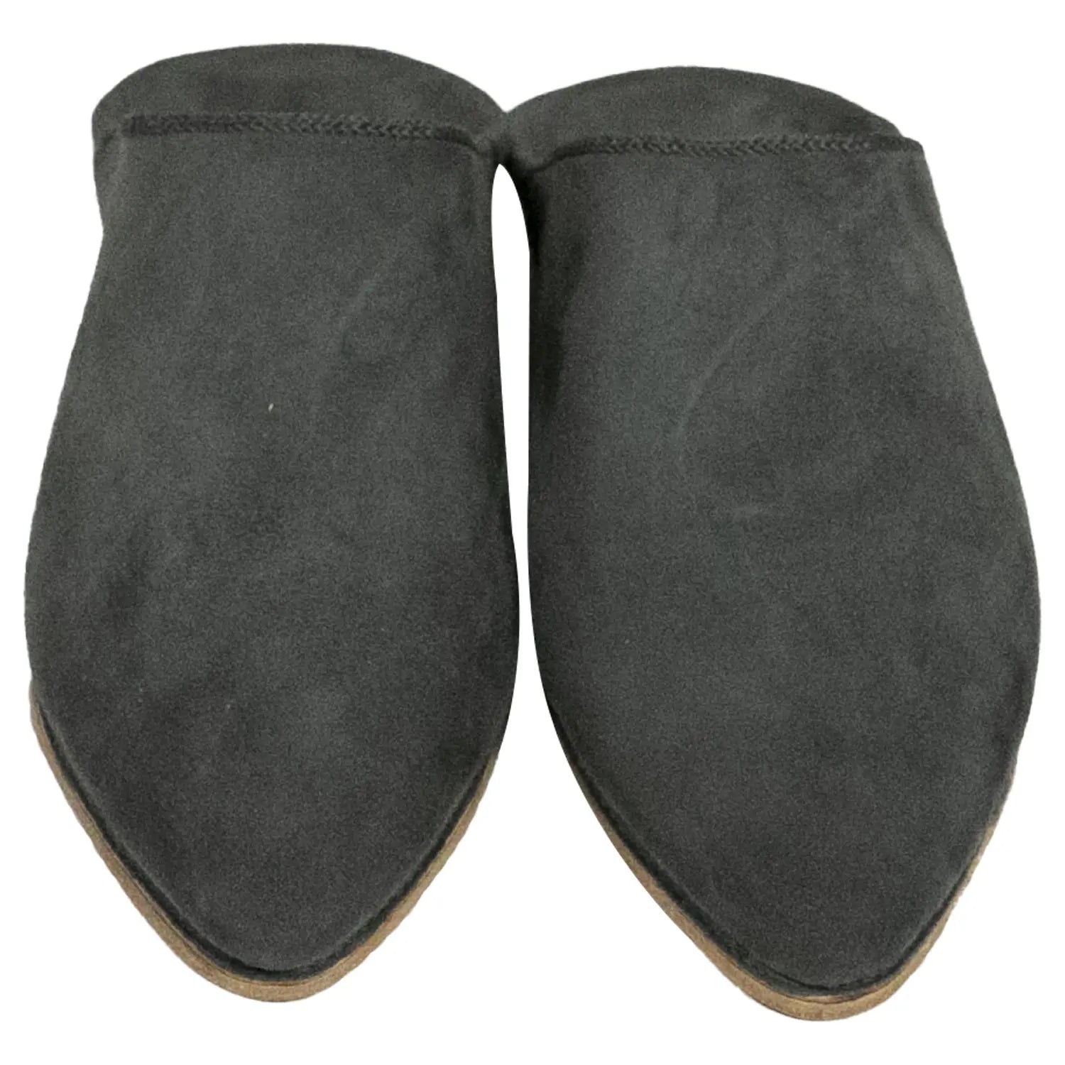 Men's Suede Grey Moroccan Babouches Leather Slippers Biyadina Store