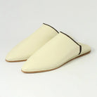 Moroccan Handmade Leather Babouche Slippers - Ivory Biyadina Store