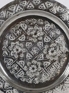 Moroccan Round Metallic Tea Tray Biyadina Store