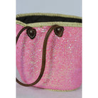 Moroccan Straw Pink Beach Basket BiyadinaStore