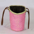 Moroccan Straw Pink Beach Basket BiyadinaStore