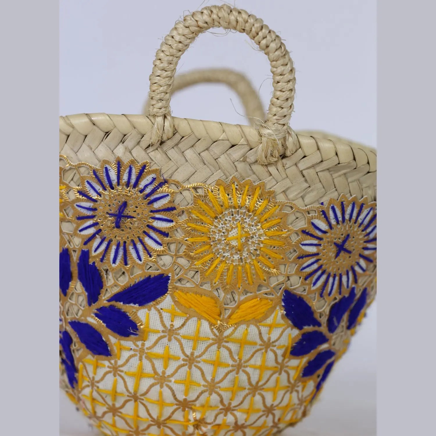 Moroccan Traditional Green Basket BiyadinaStore