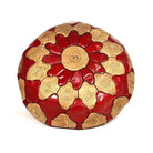 Multicolor Moroccan Genuine Leather Round Pouf Ottoman Biyadina Store
