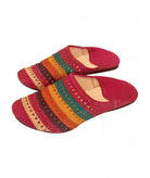 Multicolored leather and wool slippers Biyadina Store