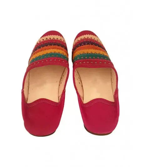 Multicolored leather and wool slippers Biyadina Store