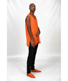 Orange tank tunic without sleeves Biyadina Store