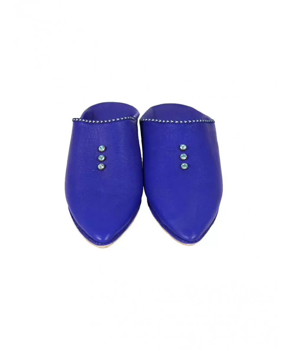 Pointed leather slipper decorated with pearls Biyadina Store