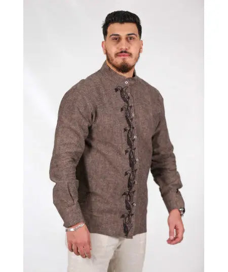 Simple brown shirt Biyadina Store