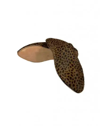 Slippers in leopard print leather Biyadina Store