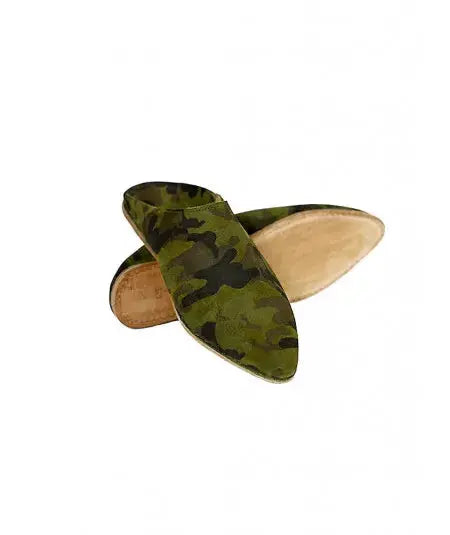 Suede slipper pointed military pattern Biyadina Store