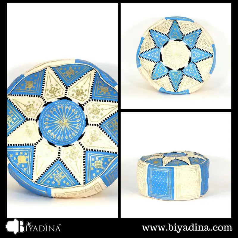 Moroccan leather poufs /  Pouf ottoman pouf Biyadina Store