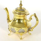 Traditional Moroccan Teapot - Handcrafted Gold Copper - Theiere Dore N°22 - 24 X 24 X 15 - Ideal for Mint Tea & Herbal Infusions - Biyadina Store Biyadina Store
