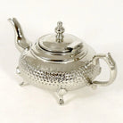 Traditional Moroccan Teapot - Handcrafted Silver Copper - Theiere Fakroune - 18.5 X 9.5 X 10 - Dotted Piriform Shape with Engravings Biyadina Store