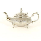 Traditional Moroccan Teapot - Handcrafted Silver Copper - Theiere Fakroune - 18.5 X 9.5 X 10 - Piriform Shape with Engravings Biyadina Store