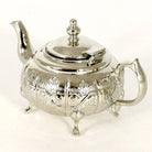 Traditional Moroccan Teapot - Handcrafted Silver Copper - Theiere Fakroune - 18.5 X 9.5 X 10 - Round - Piriform Shape with Engravings Biyadina Store