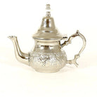 Traditional Moroccan Teapot - Handcrafted Silver Copper - Theiere N°14 - 17 X 14.5 X 8.5 - Round Piriform Shape with Engravings Biyadina Store