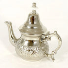 Traditional Moroccan Teapot - Handcrafted Silver Copper - Theiere N°14 - 17 X 14.5 X 8.5 - Round Piriform Shape with Engravings Biyadina Store