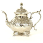 Traditional Moroccan Teapot - Handcrafted Silver Copper - Theiere N°22 - 28 X 20 X 15 - BiyadinaStore - Piriform Shape with Engravings Biyadina Store