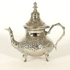 Traditional Moroccan Teapot - Handcrafted Silver Copper - Theiere Taous N°20 - 27 X 18 X 15 - BiyadinaStore - Piriform Shape with Engravings Biyadina Store